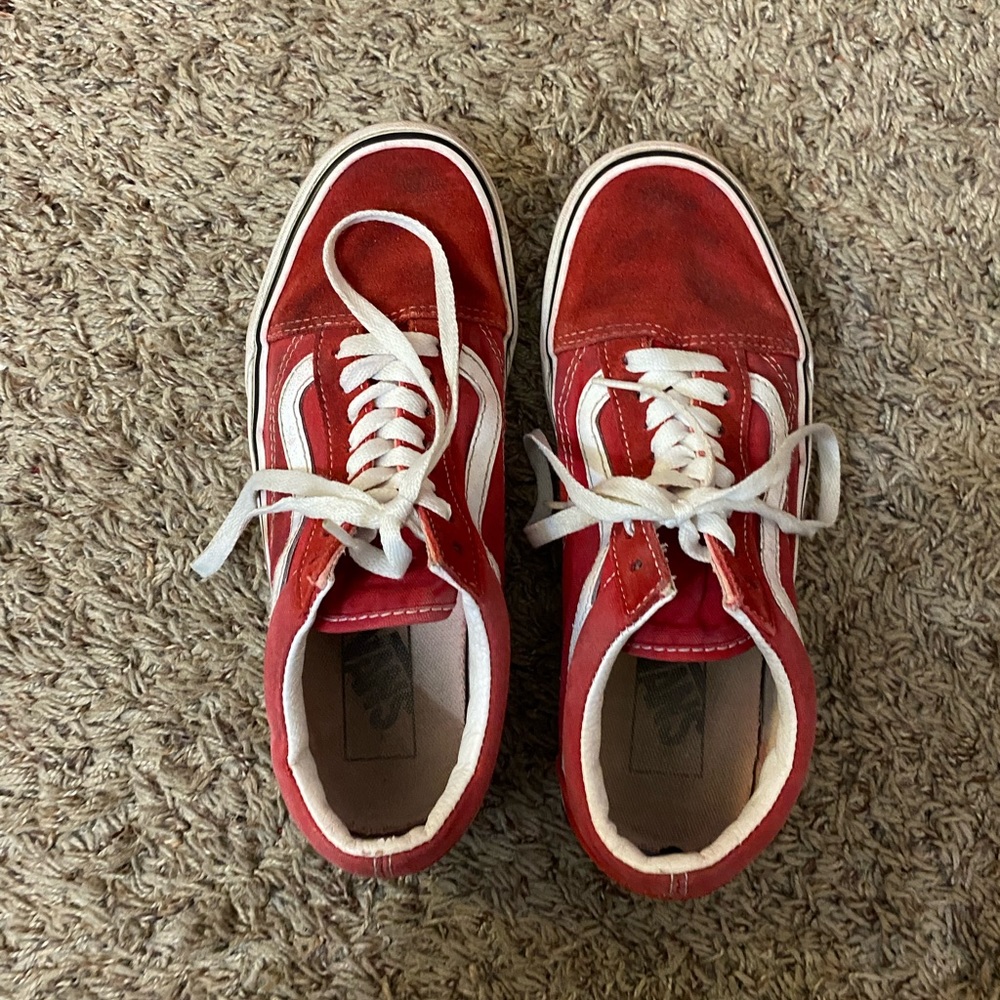 Red old skool vans